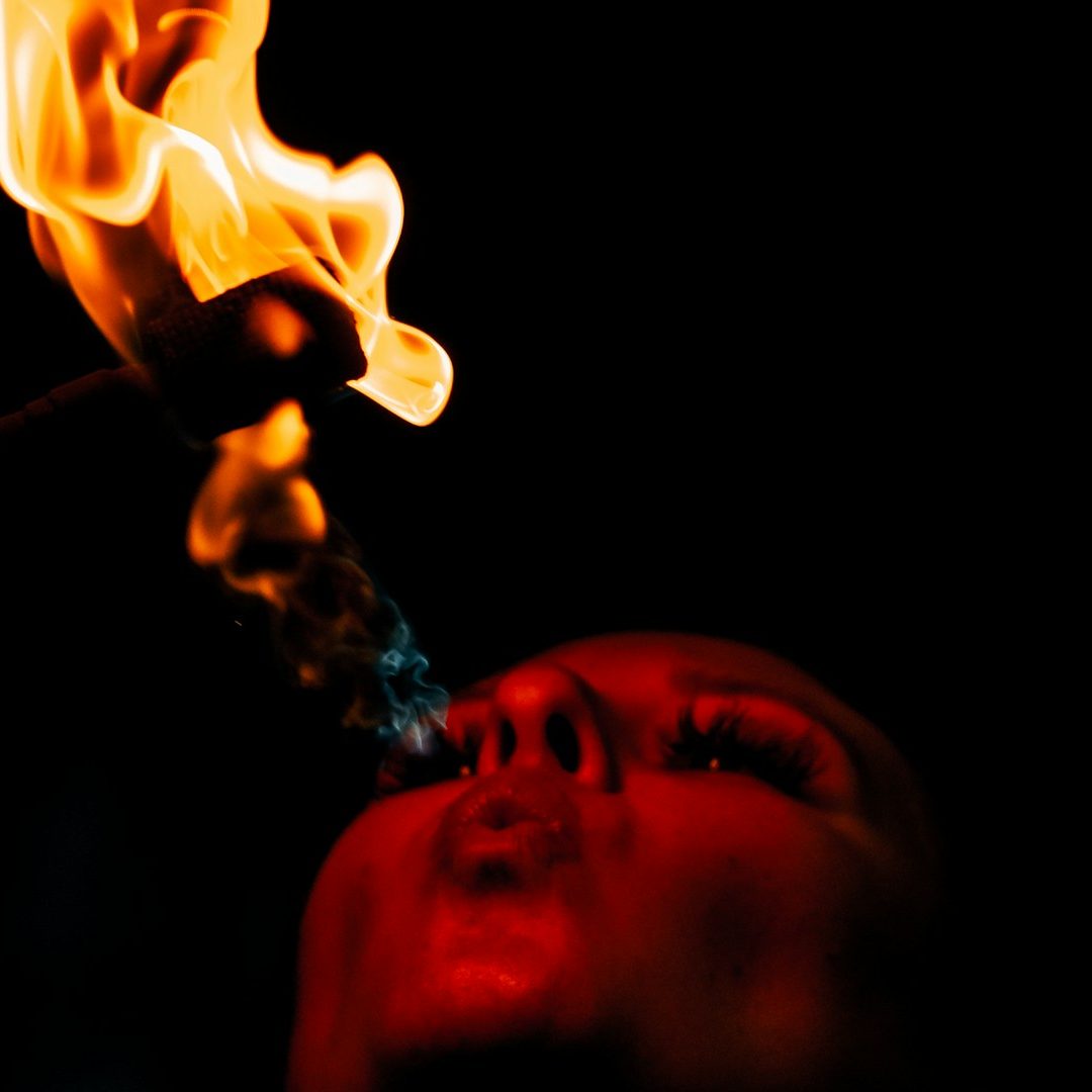 Woman fire breather 